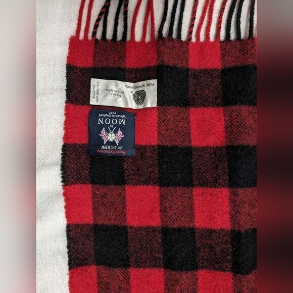 Pure merino  JCREW wool buffolo check SCARF Abraham Moon - Picture 4 of 7